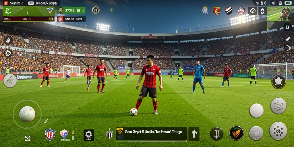 Tampilan menarik dari gameplay intens di <strong>2739</strong>, menggambarkan aksi sepak bola yang seru.