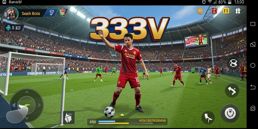 Tampilan mendebarkan dari aksi pertandingan sepak bola di 333V.