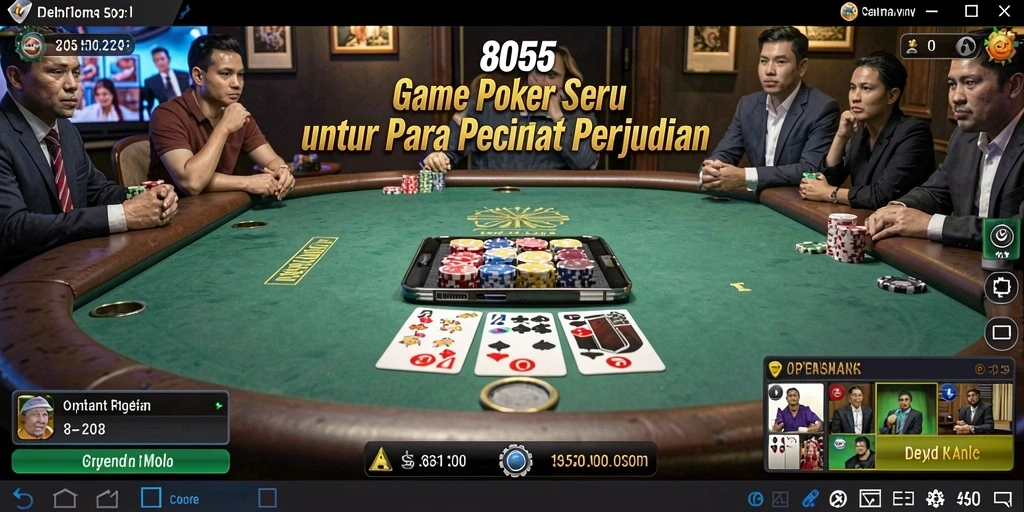Tampilan gameplay menarik dari 8055 yang menunjukkan keasyikan bermain Poker.