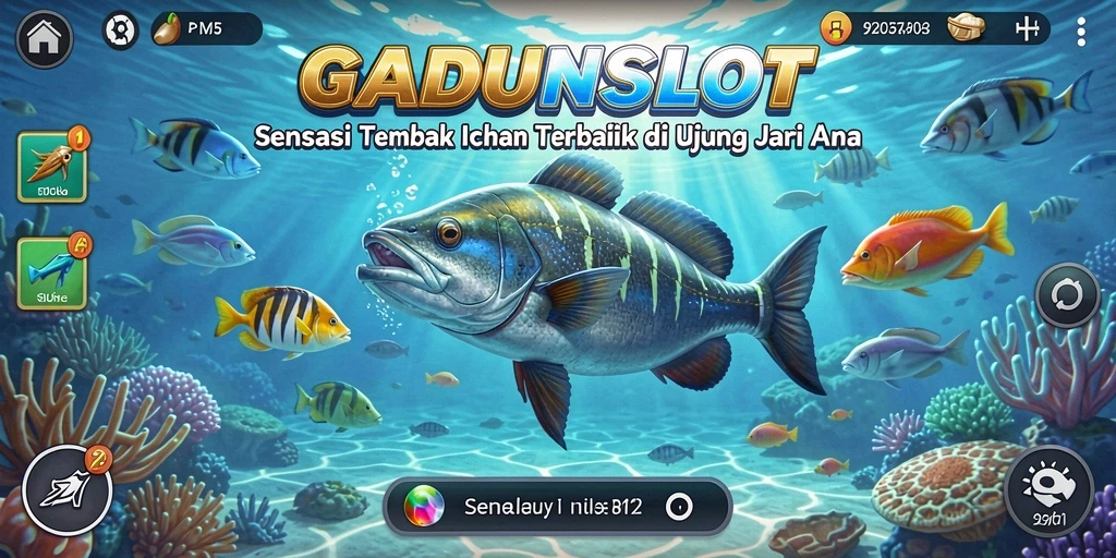 Gameplay GADUNSLOT yang seru dan menantang dalam Tembak Ikan.