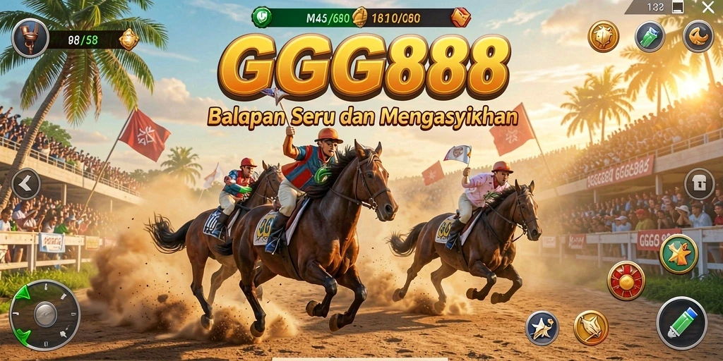 Tangkapan layar gameplay GGG888 menampilkan mobil balap yang melaju kencang di lintasan.