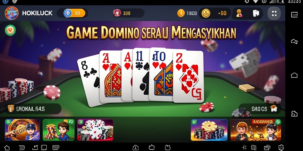 Screenshot gameplay HOKILUCK menampilkan aksi seru permainan Domino.