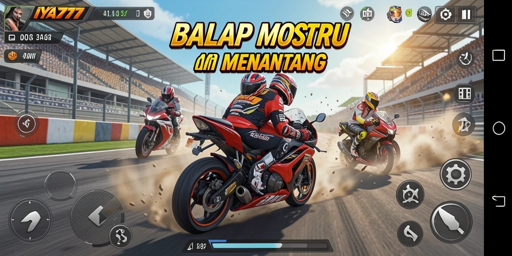 Tampilan seru gameplay balap motor di IYA777.