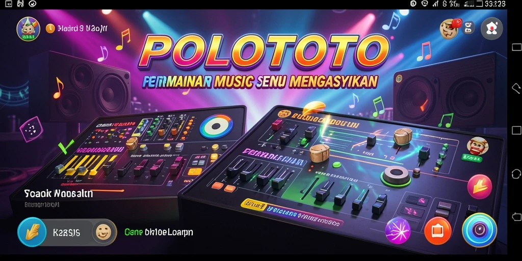 Screenshot POLOTOTO menampilkan gameplay musik yang seru dan interaktif.